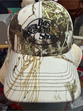 Bass Pro Shops Realtree Camo Cap - White, Green & Brown